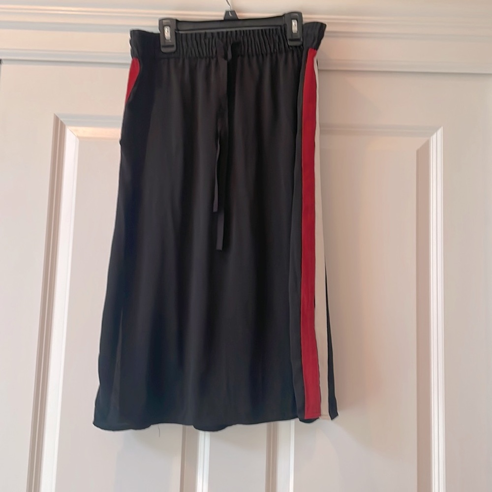 Who What Wear women’s skirt - Black skirt w/red white strips